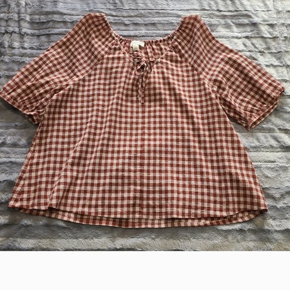 #100 NWOT Treasure & Bond Gingham Checkered Top - Picture 2 of 11